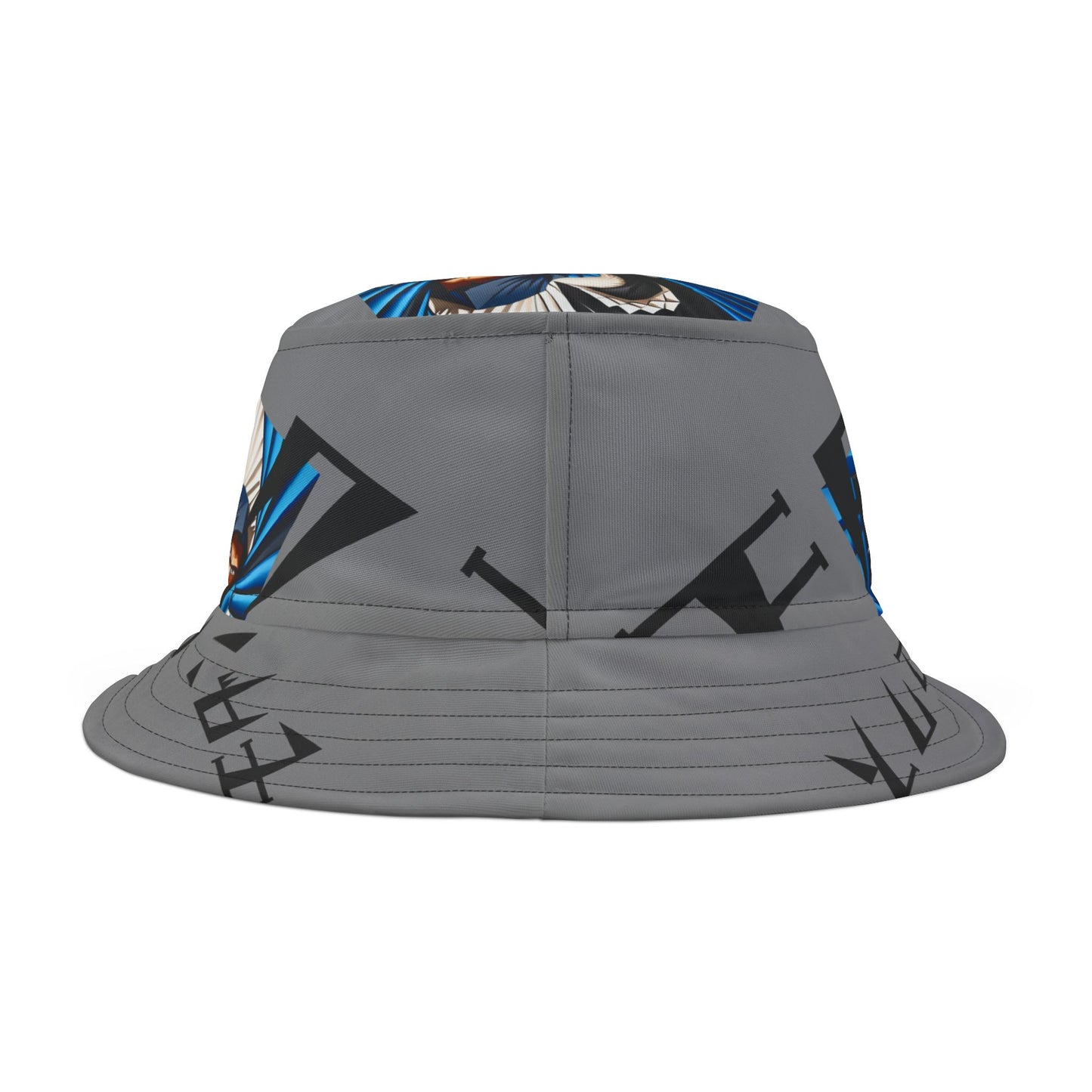 Japanese Writing On Grey Bucket Hat