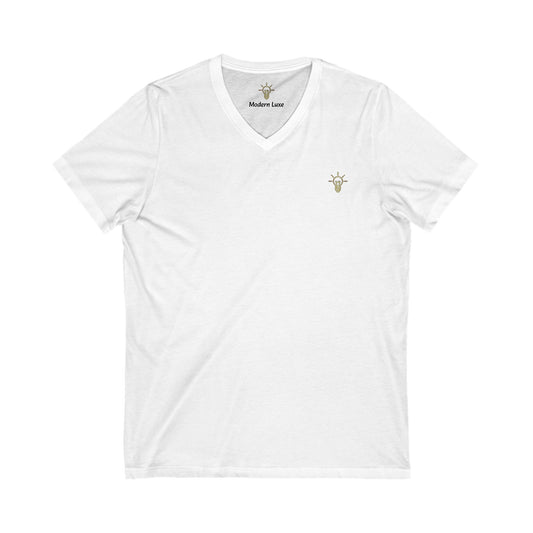 Luxe Logo Short Sleeve V-Neck Tee