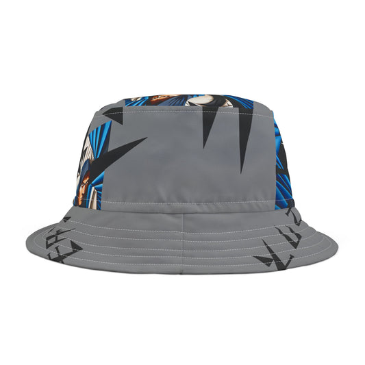 Japanese Writing On Grey Bucket Hat